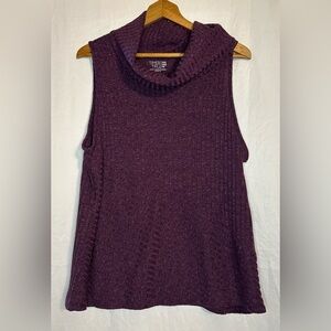 Time and Tru Women’s Classic Purple Turtleneck Tank Sweater size XXL 2XG (20)